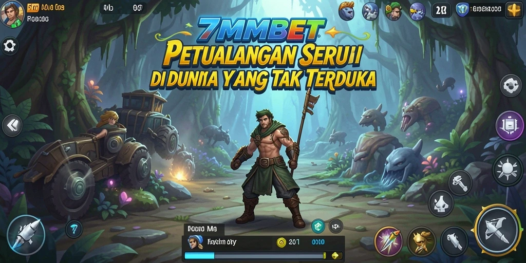 Screenshot menampilkan aksi mendebarkan dalam dunia petualangan 7MMBET.