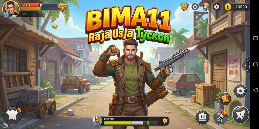 Tampilan utama gameplay BIMA11 dengan elemen Tycoon yang menarik.