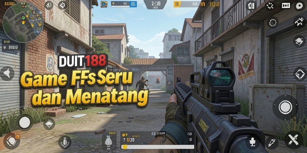 Tampilan gameplay DUIT188 yang menegangkan dan penuh aksi FPS.