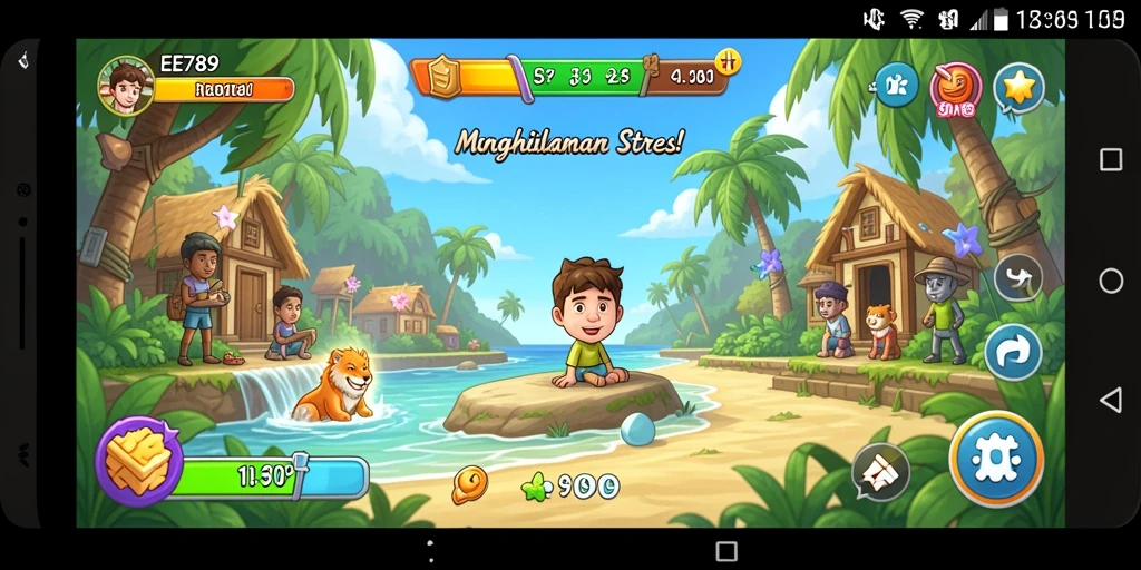 Tangkapan layar EE789 menampilkan gameplay santai yang menarik.
