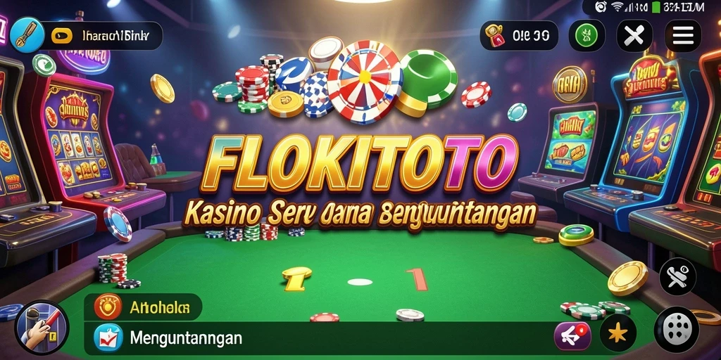 Screenshot gameplay FLOKITOTO menampilkan keseruan permainan kasino yang nyata.