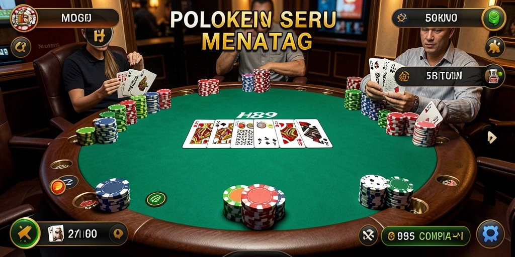 Screenshot utama H89 yang menampilkan suasana permainan Poker yang seru.