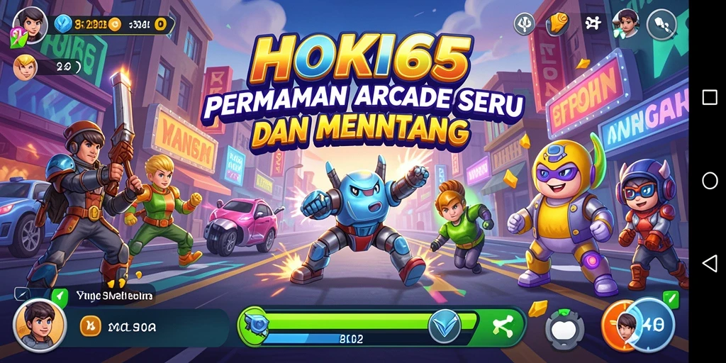 Tampilan gameplay HOKI65 yang seru dan menantang di layar.