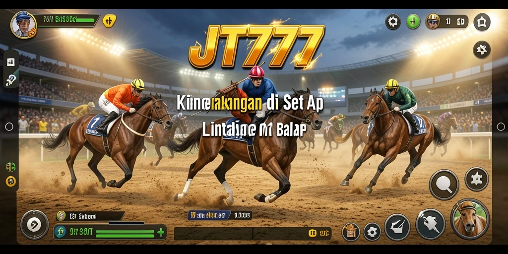 Screenshot utama JT777 menampilkan aksi balapan seru dan grafis yang memukau.