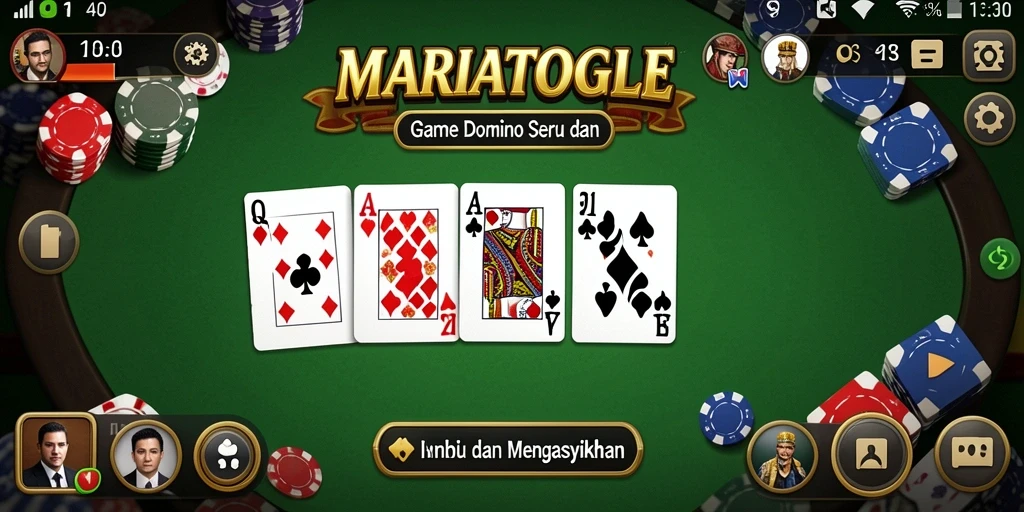 Tampilan gameplay menarik dalam MARIATOGEL saat bermain Domino.