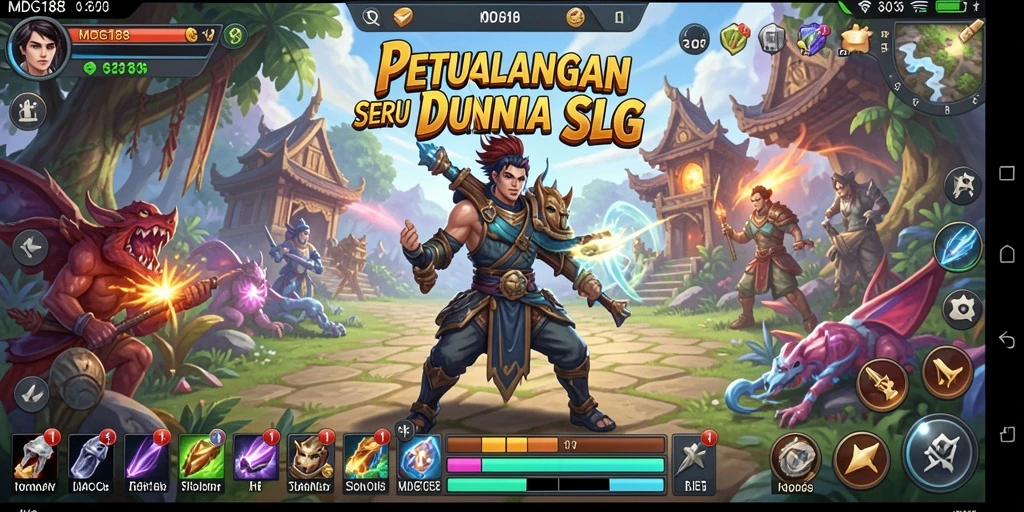 Screenshot gameplay dari petualangan SLG yang mendebarkan.