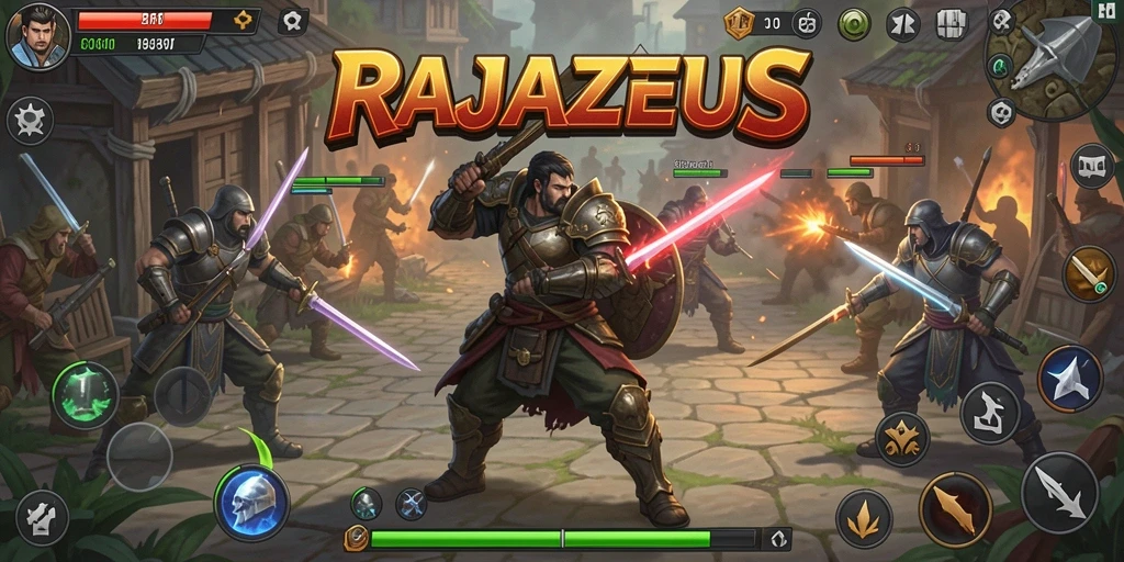 Tampilan gameplay menarik dan strategis dari RAJAZEUS.