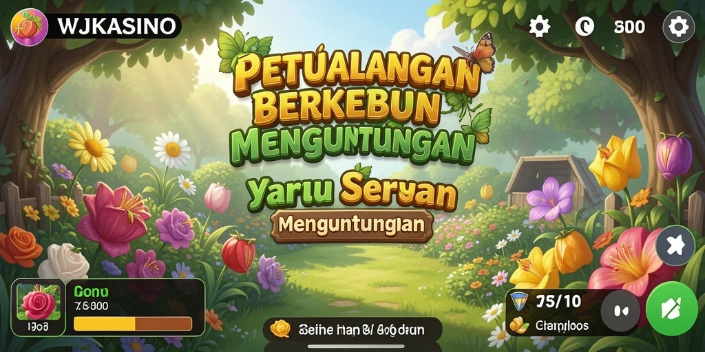 Screenshot gameplay WJKASINO yang menampilkan aktivitas berkebun yang mendebarkan.